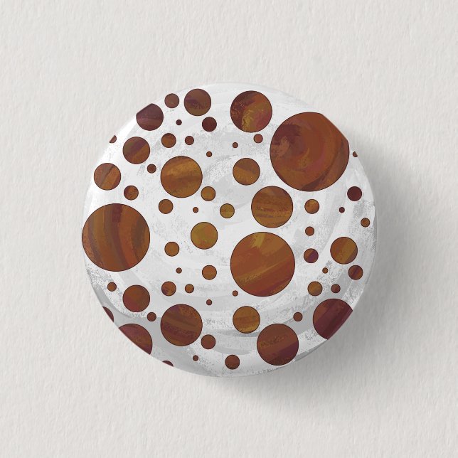 Chocolate Carmel Swirl Polka Dot 3 Cm Round Badge (Front)