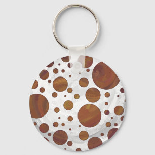 Chocolate Carmel Swirl Polka Dot Key Ring