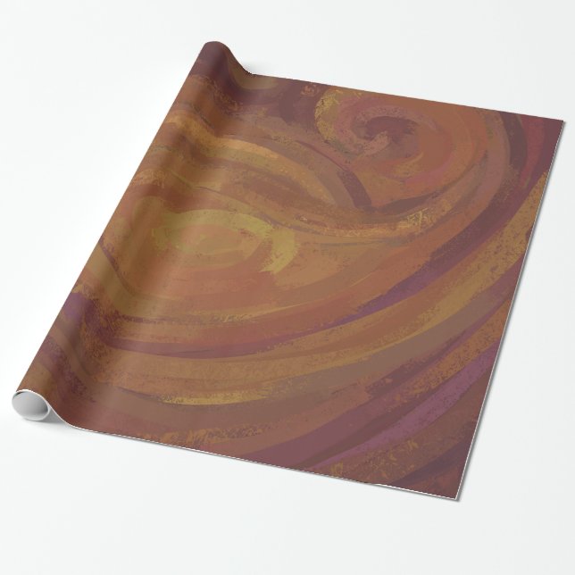 Chocolate Carmel Swirl Wrapping Paper (Unrolled)