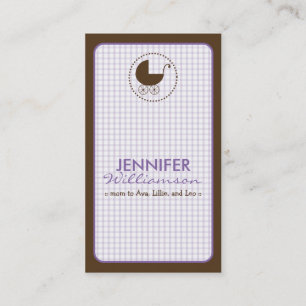 Chocolate Carriage Mummy Calling Card: lavender Card