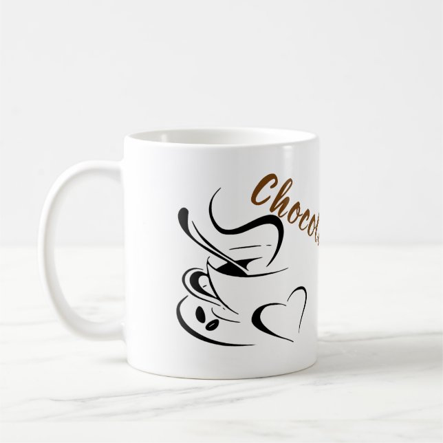 chocolate ceramic mug cup (Left)