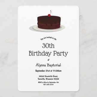 Chocolate Cherry Cake | Birthday Invitation