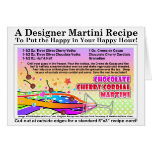 CHOCOLATE CHERRY CORDIAL MARTINI RECIPE CARDS