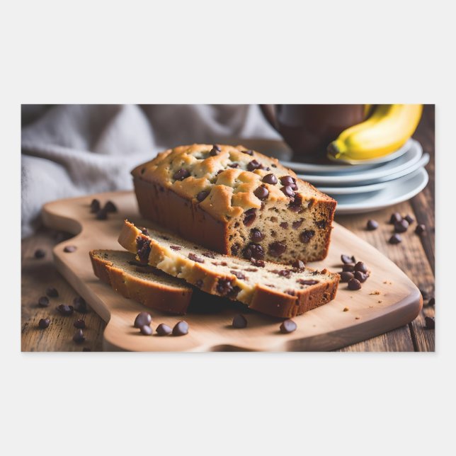 Chocolate Chip Banana Bread Rectangular Sticker (Front)