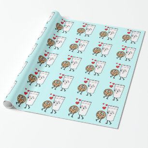 Chocolate Chip Cookie and Milk Wrapping Paper