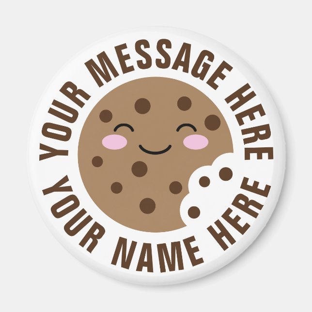 Chocolate chip cookie cartoon custom fridge magnet (Front)
