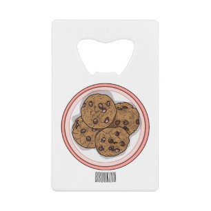 Chocolate chip cookie cartoon illustration