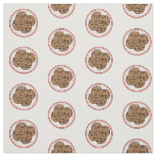 Chocolate chip cookie cartoon illustration fabric