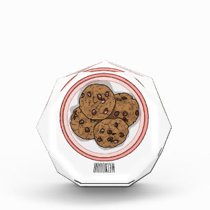 Chocolate chip cookie cartoon illustration  photo block