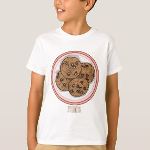 Chocolate chip cookie cartoon illustration T-Shirt