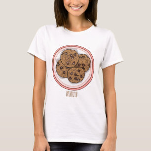 Chocolate chip cookie cartoon illustration T-Shirt