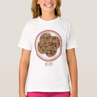 Chocolate chip cookie cartoon illustration