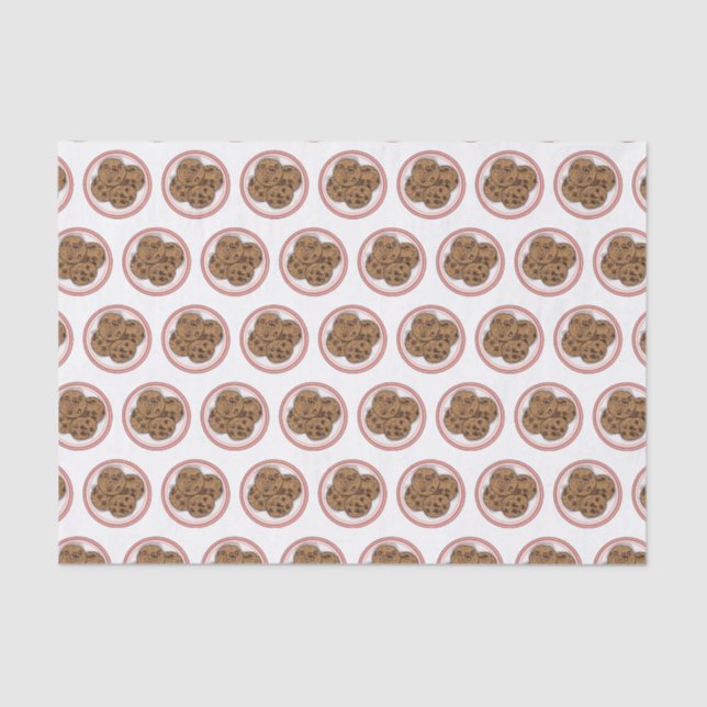 Chocolate chip cookie cartoon illustration  tissue paper (Front)