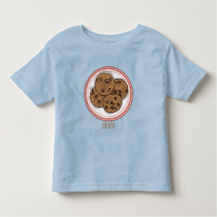 Chocolate chip cookie cartoon illustration toddler T-Shirt