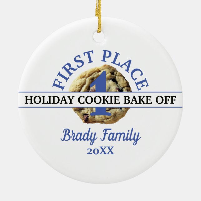 Chocolate Chip Cookie Contest First Place Winner Ceramic Tree Decoration (Back)
