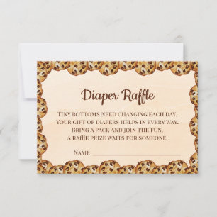 Chocolate Chip Cookie Diaper Raffle Card   Sweet