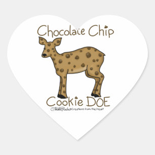 Chocolate Chip Cookie Doe Heart Sticker