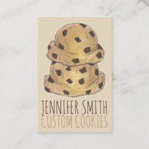 Chocolate Chip Cookie Dough Bakery Pastry Chef Business Card