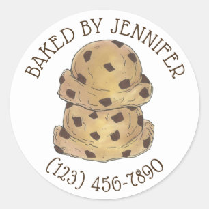 Chocolate Chip Cookie Dough Bakery Pastry Chef Classic Round Sticker