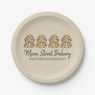 Chocolate Chip Cookie Dough Bakery Pastry Chef Paper Plate