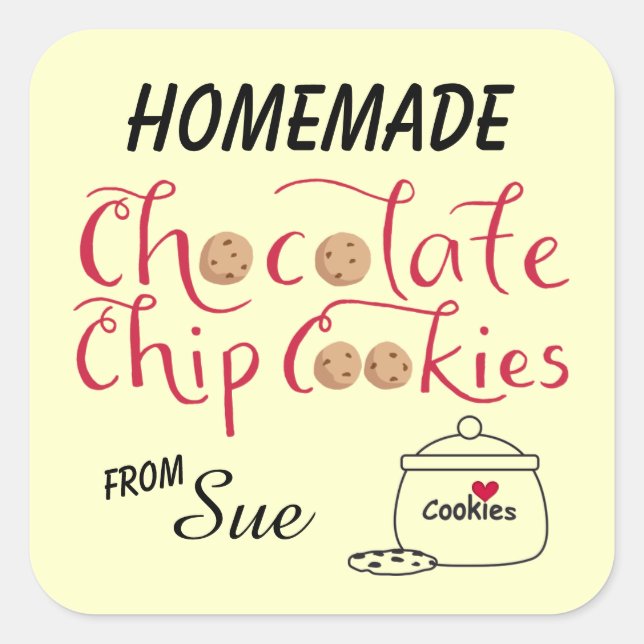Chocolate Chip Cookie Gift Stickers (Front)