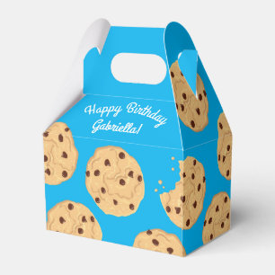 Chocolate Chip Cookie Kids 1st Birthday Party Blue Favour Box