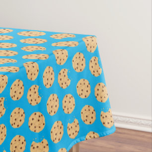 Chocolate Chip Cookie Kids 1st Birthday Party Blue Tablecloth