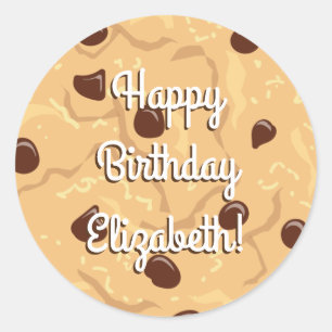 Chocolate Chip Cookie Kids 1st Birthday Party Pink Classic Round Sticker