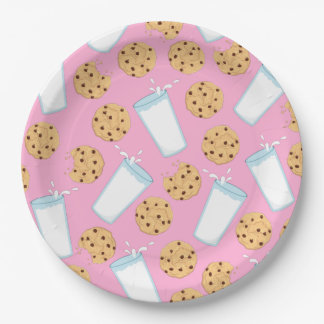 Chocolate Chip Cookie Kids 1st Birthday Party Pink Paper Plate