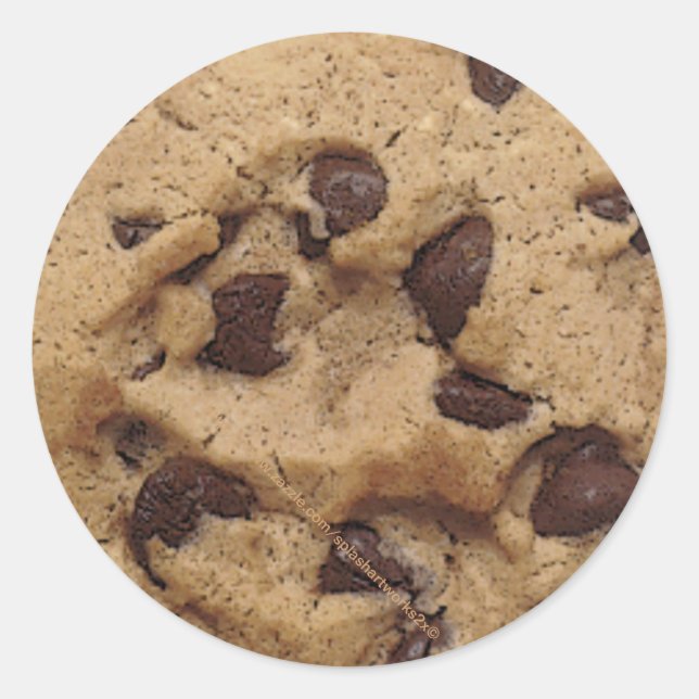 "Chocolate Chip Cookie Munch" Classic Round Sticker (Front)