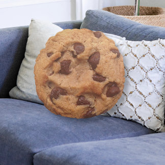 Chocolate Chip Cookie Novelty Round Cushion