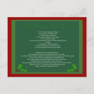 Chocolate Chip Cookie Recipe Postcard