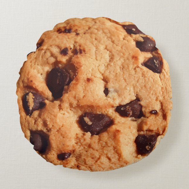 Chocolate Chip Cookie Round Cushion (Front)
