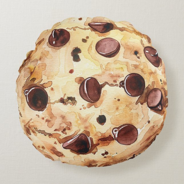 Chocolate Chip Cookie Round Cushion (Front)