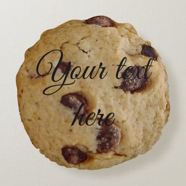 Chocolate chip cookie round pillow (Back)