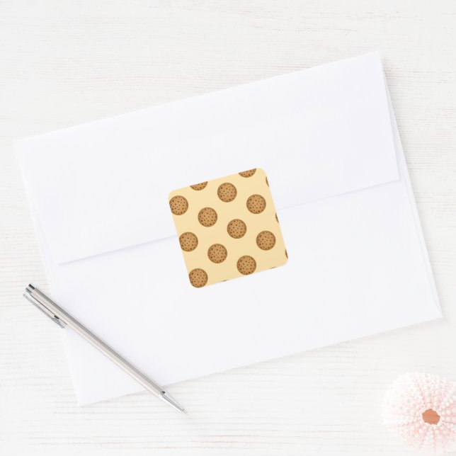 Chocolate Chip Cookie  Square Sticker (Envelope)