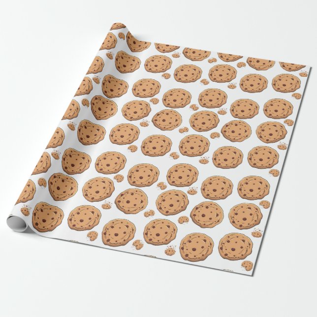 Chocolate Chip Cookie Wrapping Paper (Unrolled)