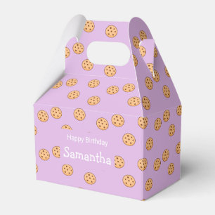 Chocolate chip cookies birthday purple  favour box