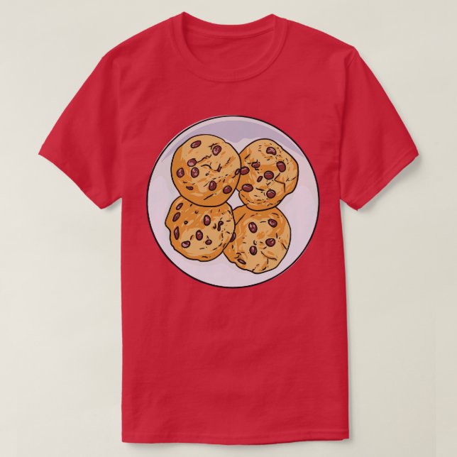 Chocolate Chip Cookies Biscuits Cookie T-Shirt (Design Front)