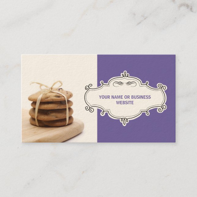 Chocolate Chip Cookies Business Cards {Violet} (Front)