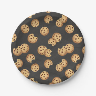 Chocolate Chip Cookies Chalkboard Birthday Paper Plate