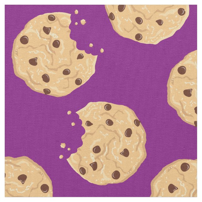 Chocolate Chip Cookies Cute Kids Fabric (Close Up)