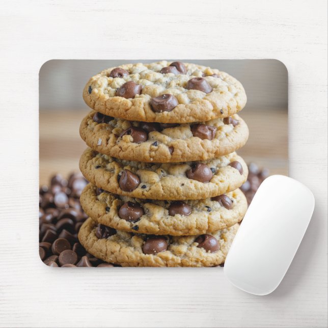 Chocolate Chip Cookies On Chocolate Morsels Mouse Pad (With Mouse)