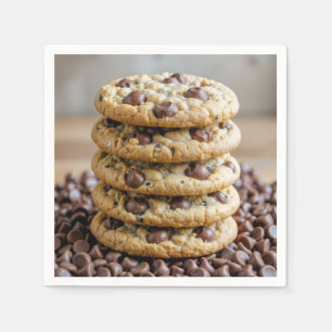Chocolate Chip Cookies On Chocolate Morsels Napkin