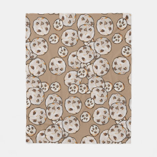 Chocolate Chip Cookies Pattern Fleece Blanket
