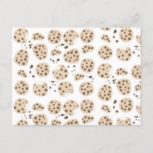 Chocolate Chip Cookies Pattern Holiday Postcard