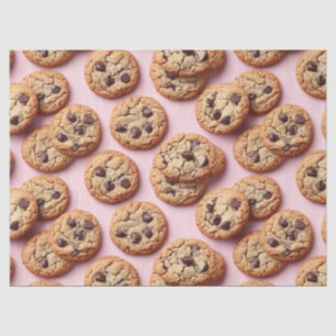 Chocolate Chip Cookies Pattern on Pink Decoupage Tissue Paper