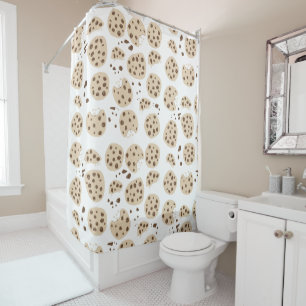 Chocolate Chip Cookies Pattern Shower Curtain