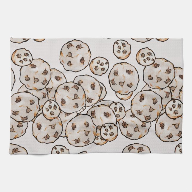 Chocolate Chip Cookies Pattern                     Tea Towel (Horizontal)