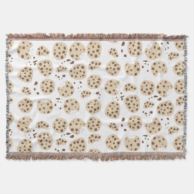 Chocolate Chip Cookies Pattern Throw Blanket (Front)